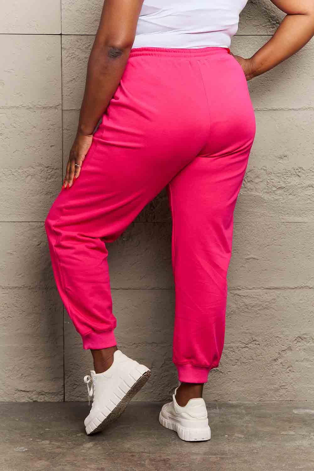 Simply Love Sweatpants – Pink Graphic, Full Size Fit