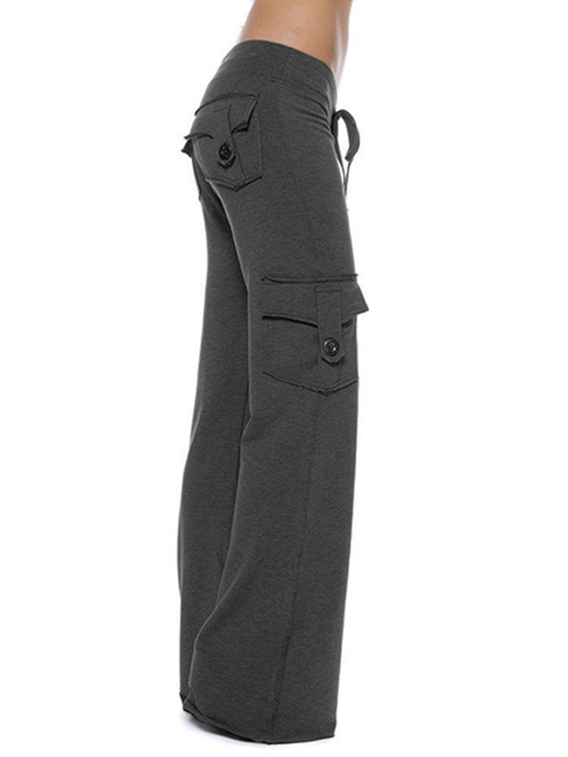 Mid Waist Pants Pockets