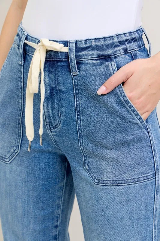 Everyday High Waist Denim Joggers – Plus Size