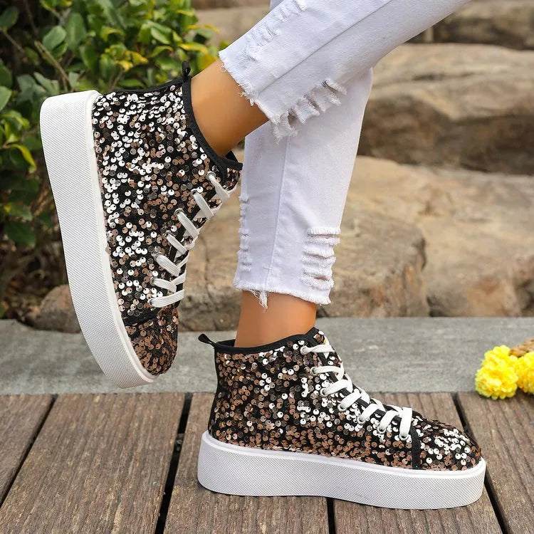 BlingStep Round Toe Sneakers