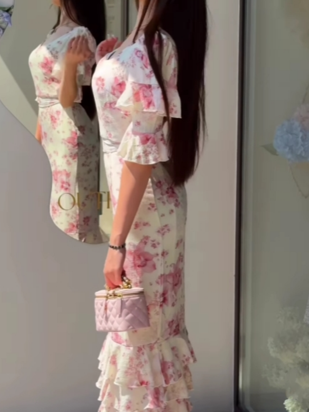 Multi-layered ruffle print set