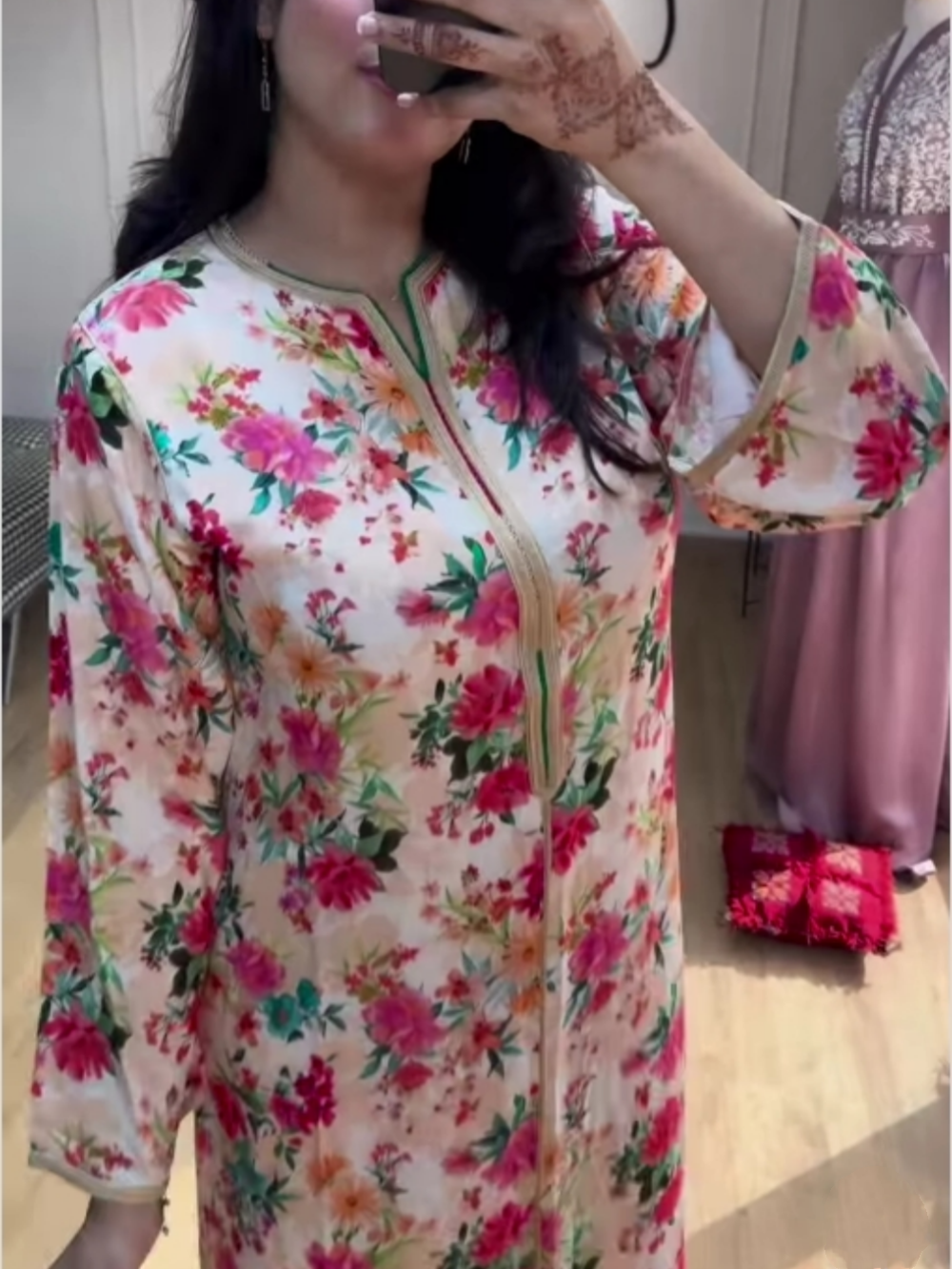 Casual long-sleeved printed loose dress