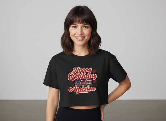 Happy 250th Birthday America Women's Crop Tee
