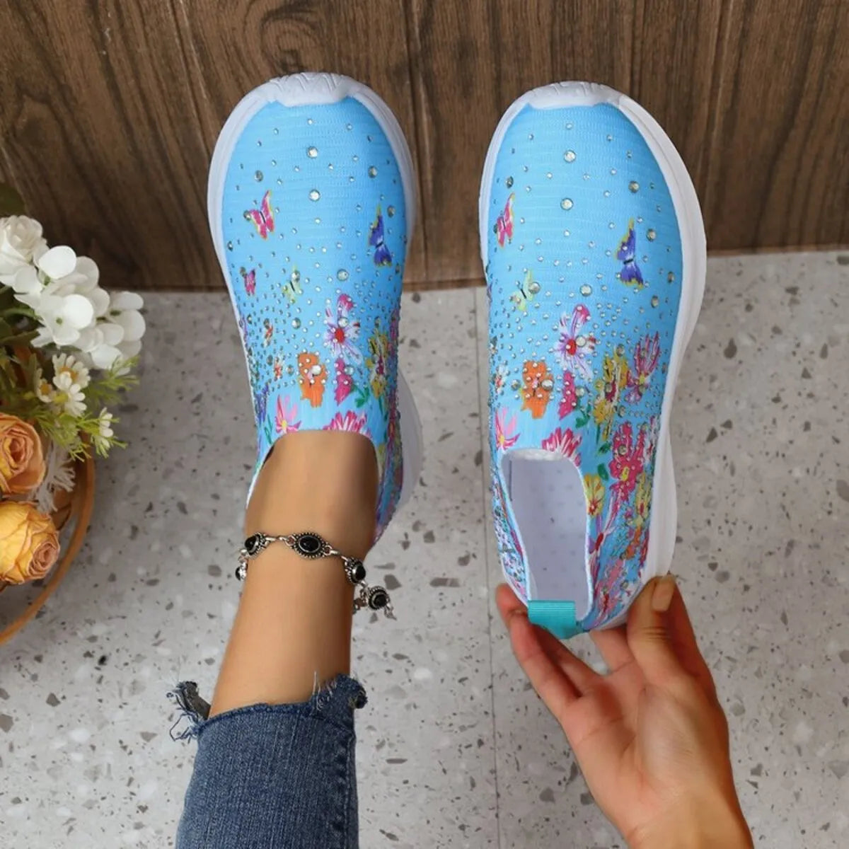 Glitz & Petals Floral Sneakers