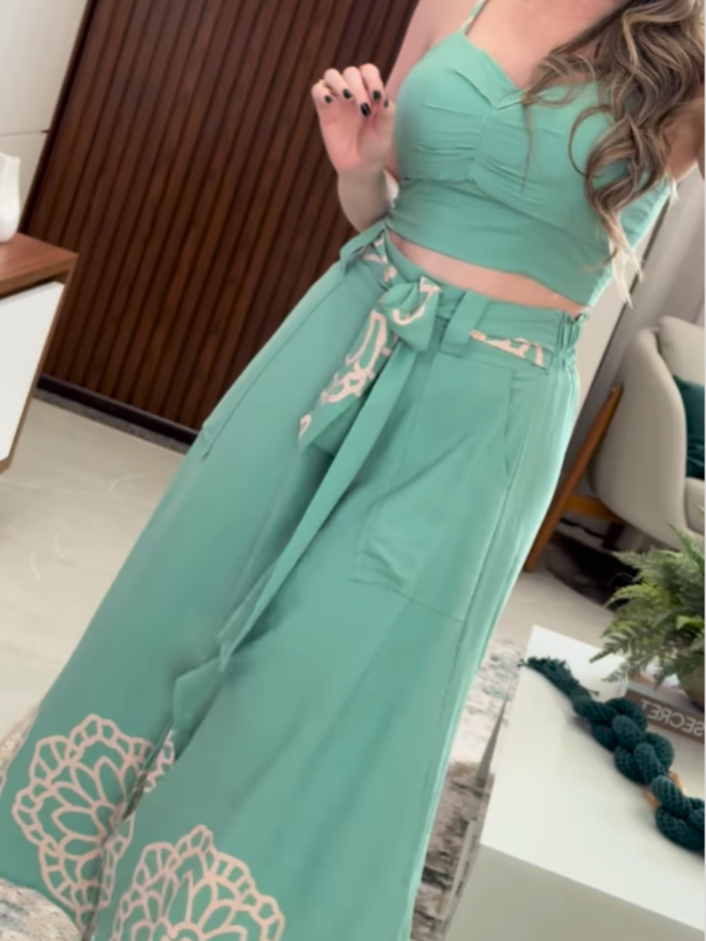 Camisole and Slit Skirt Print Set