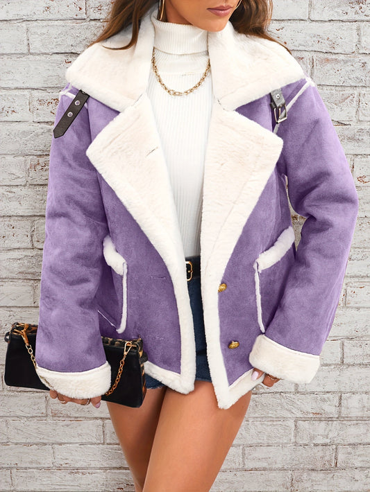 Isabella™ Timeless Faux Fur-Lined Winter Jacket Purple