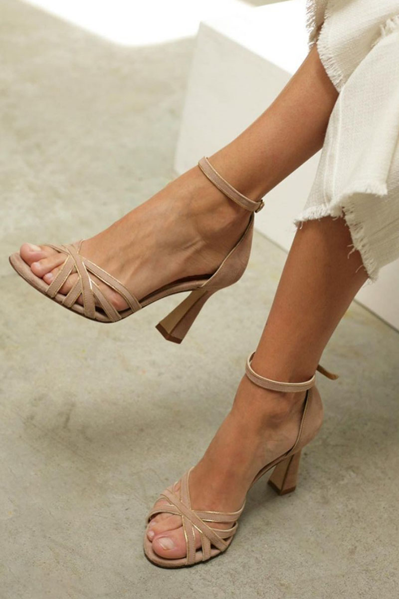 Albine | Cross-Strap Heeled Sandals
