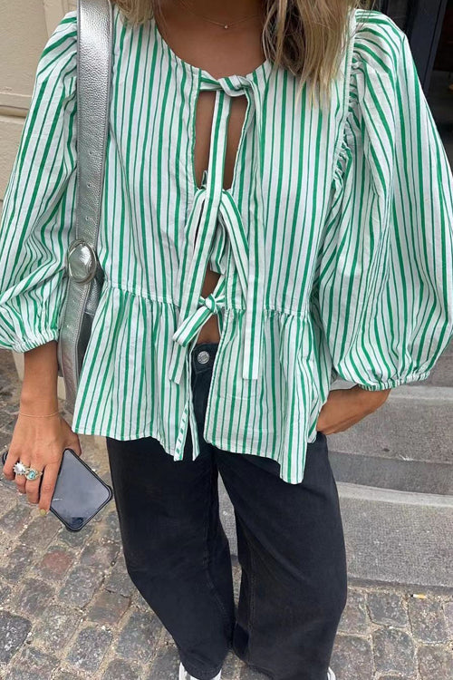 Perfectly You Tie-Front Gingham Top - 10 Colors Green