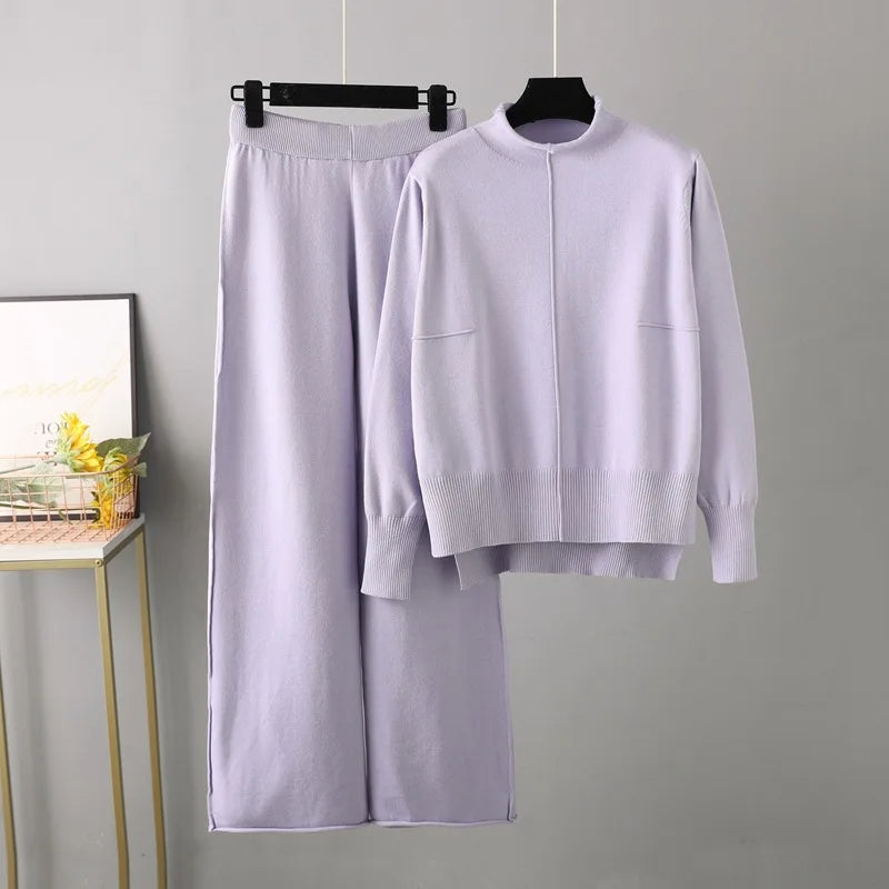 Caroline | Knitted Thick Warm Oversized Sweater Pants Set