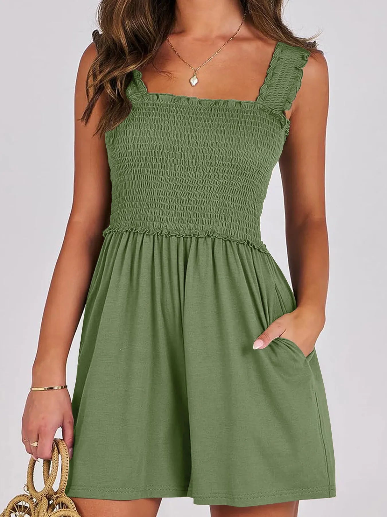 Smocked Summer Romper – Square Neck, Breezy Fit