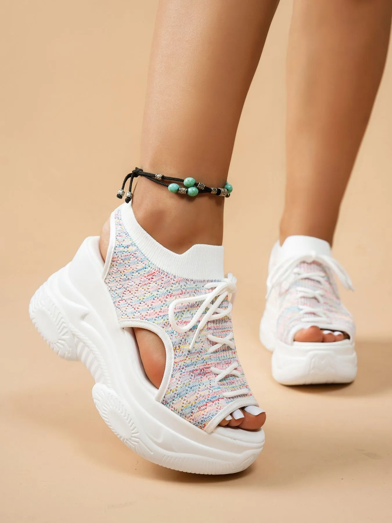 Lace-Up Platform Wedge Sandals – Fashion-Forward Lift