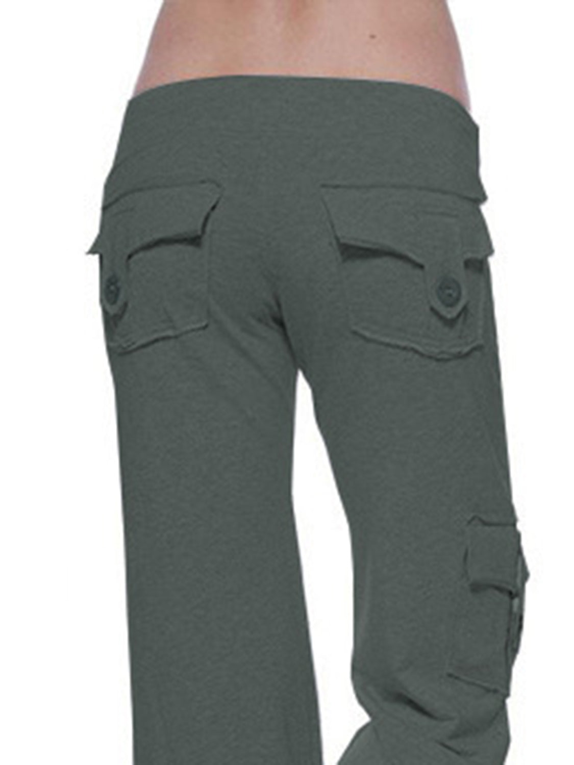 Mid Waist Pants Pockets
