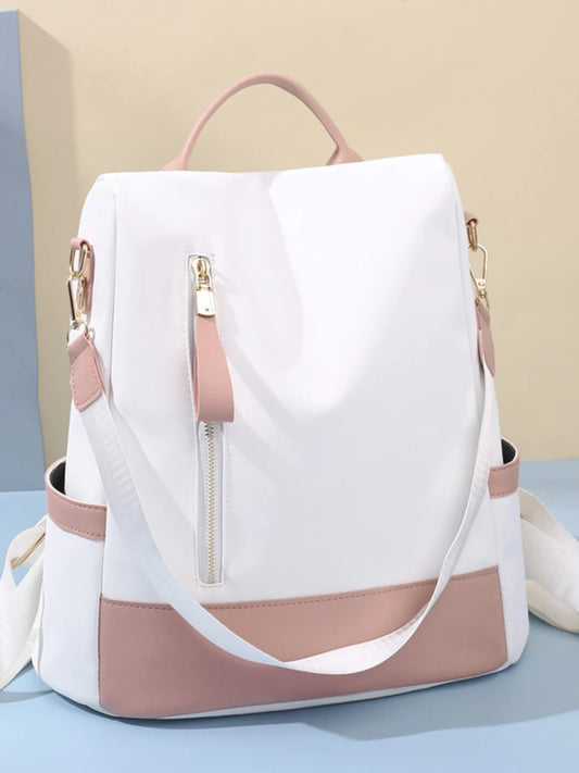 Color Block Convertible Backpack Bag Dusty Pink One Size