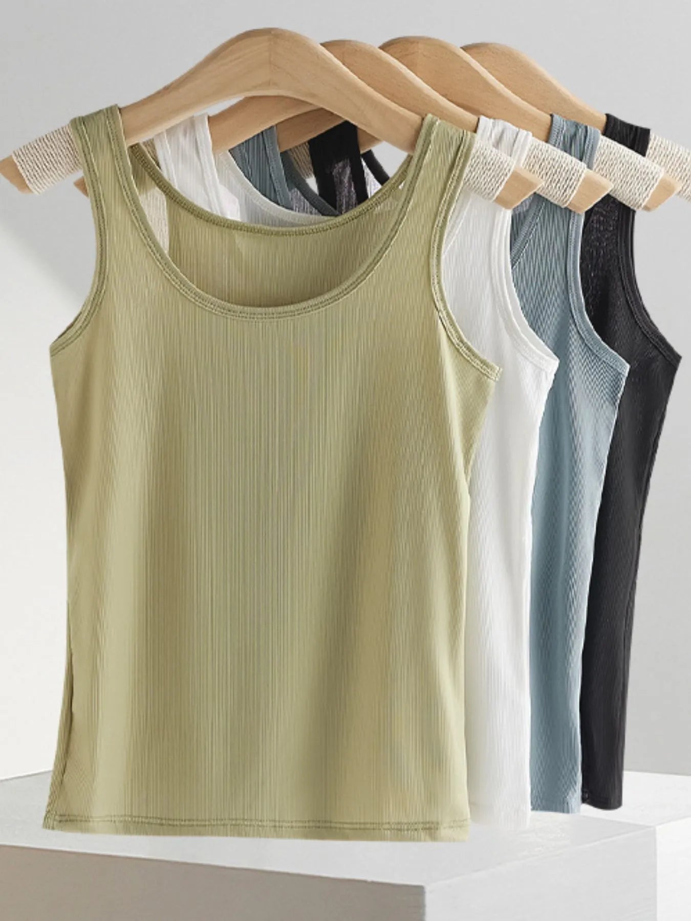 Curve Appeal Ribbed Scoop Neck Tank