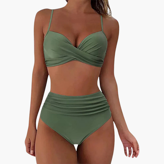 Bandeau Bikini Set - Women's Strapless Two-Piece Swimwear