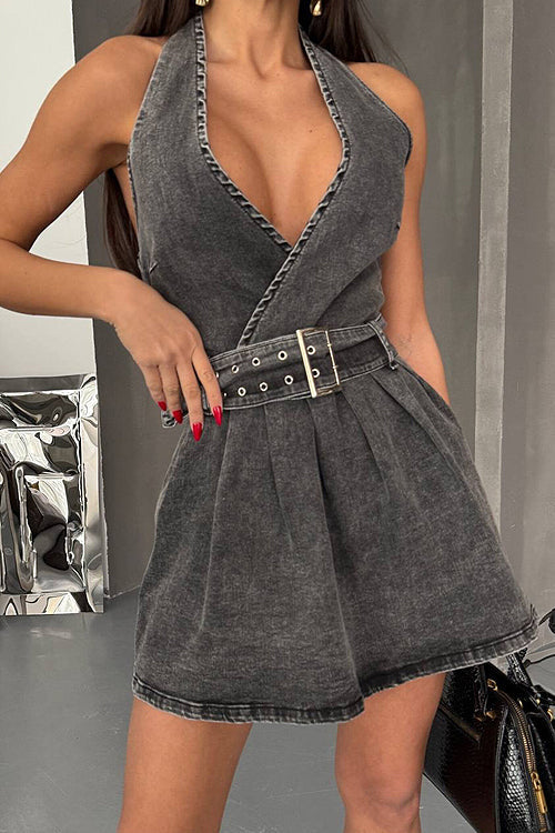 Sweet Looking Light Wash Denim Mini Dress - 2 Colors