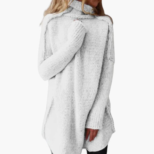 Samantha | Knitted Roll Neck Jumper White