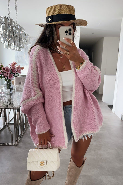 Easy Introductions Knit Cardigan Sweater - 7 Colors Light Pink