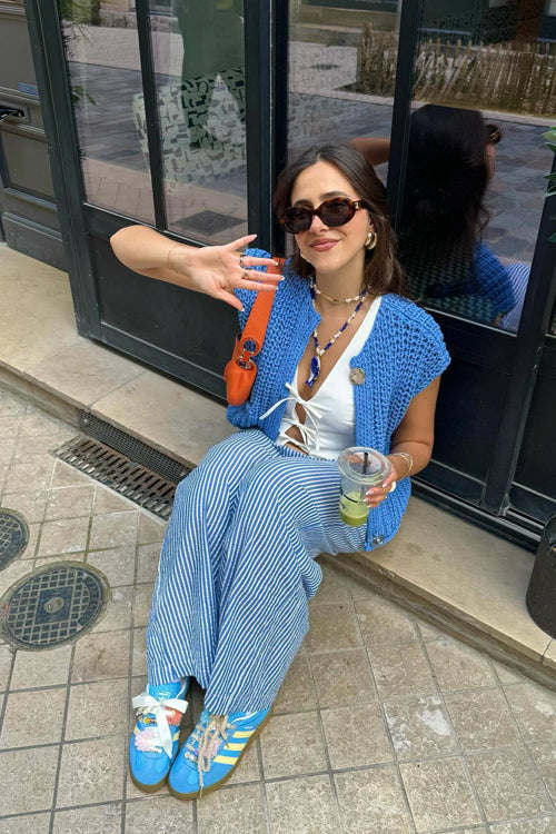 Days Of Styles Knit Pocket Tank Top - 9 Colors Sky Blue