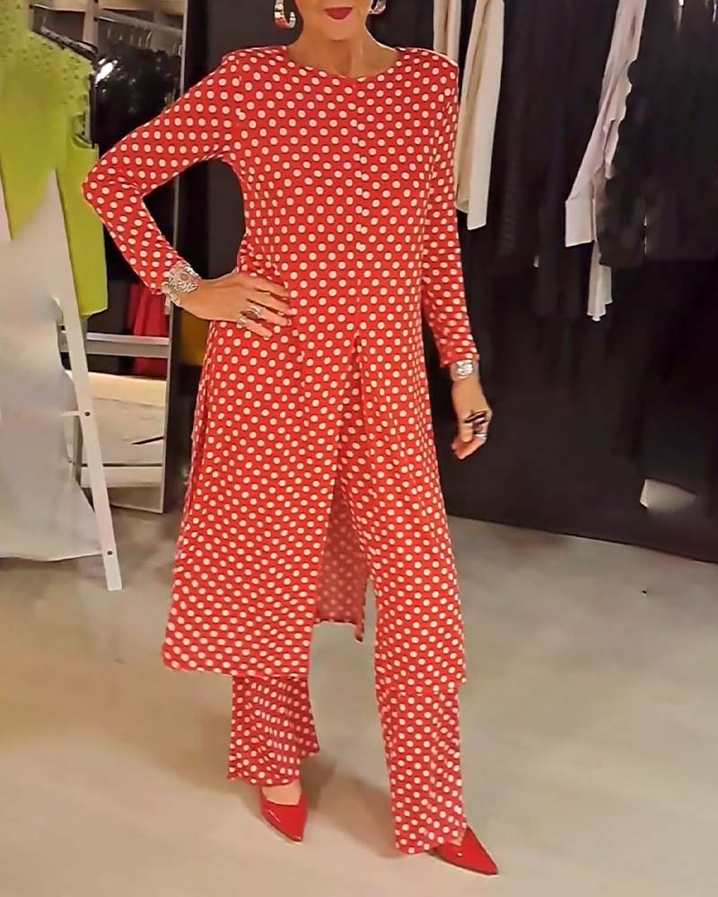 Polka™ | Dot Split Outfit Women’s Chic Set