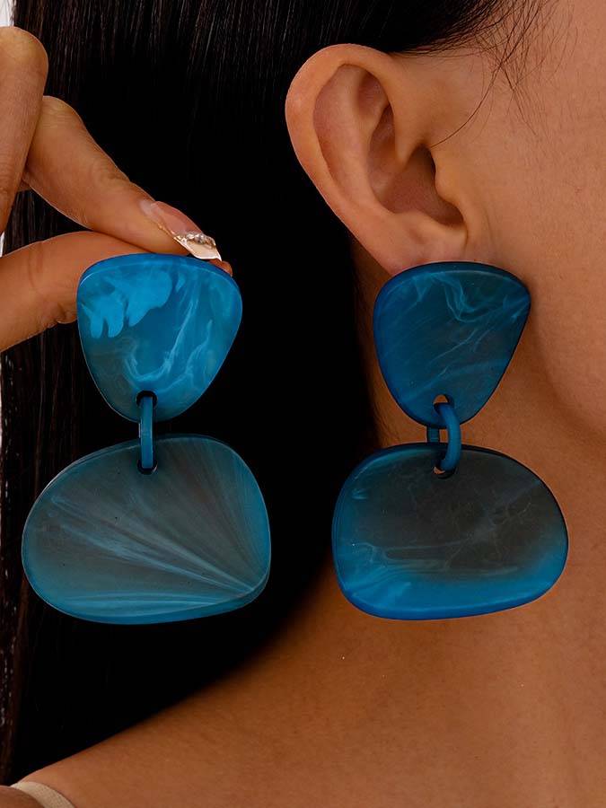 Holiday Irregular Earrings Blue F
