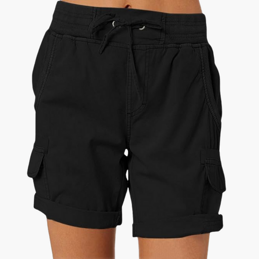 Women's Comfortable Cargo Shorts - Ideal for Casual and Practical Use Black