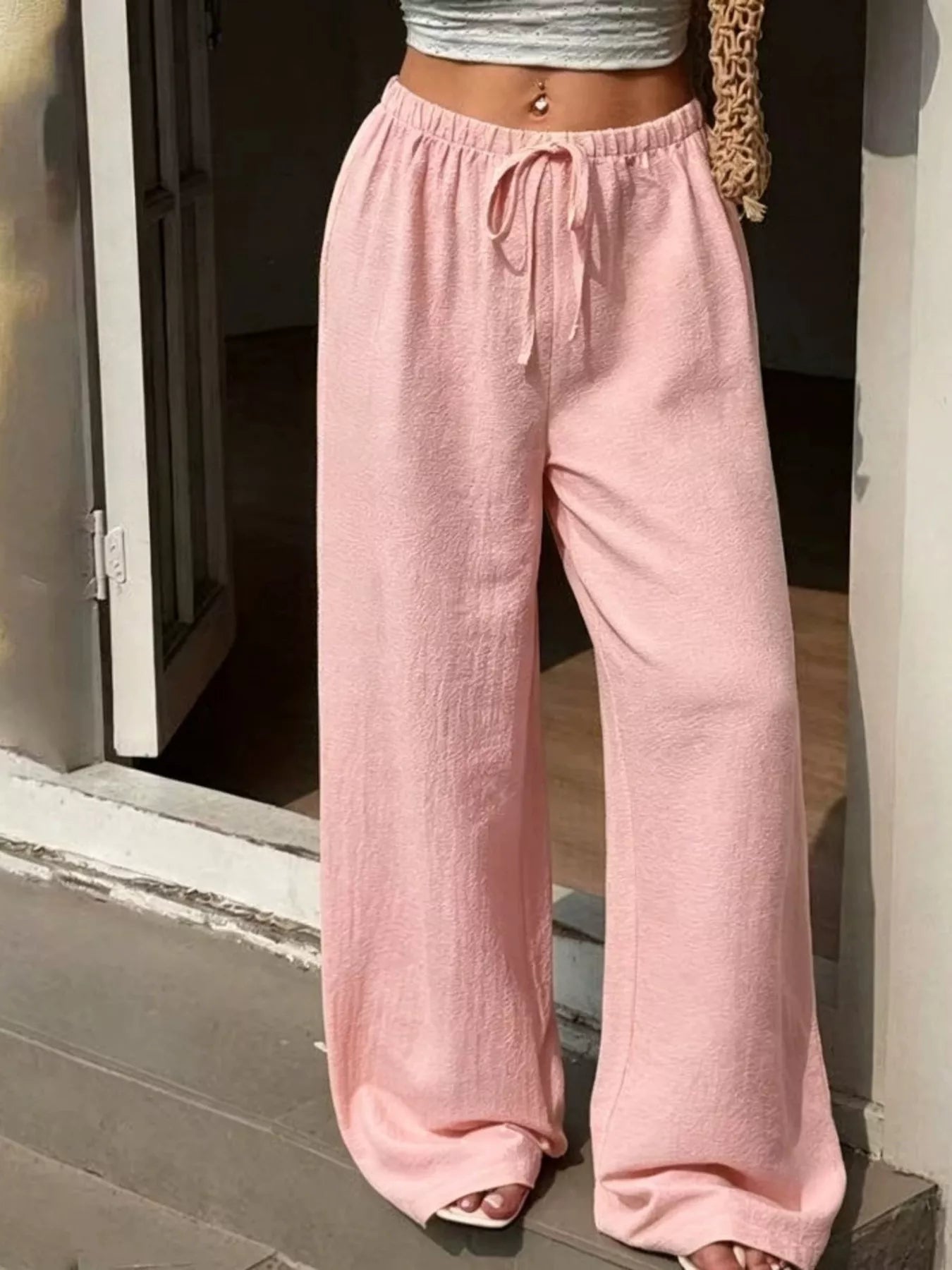 Plus Size Wide Leg Pants - High Waisted