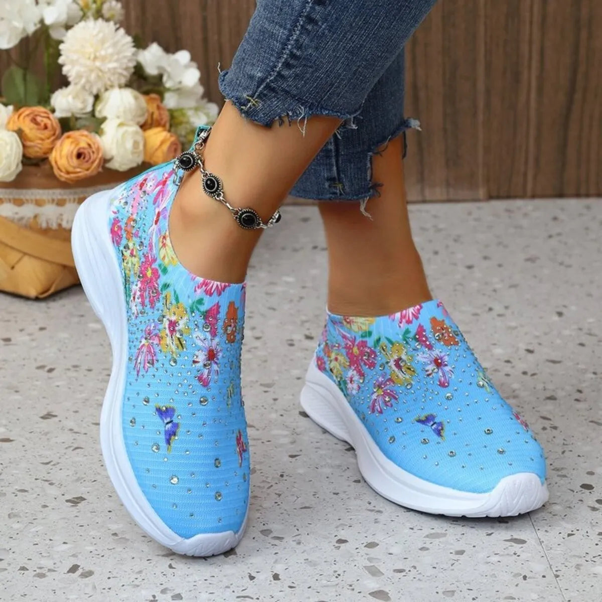 Glitz & Petals Floral Sneakers