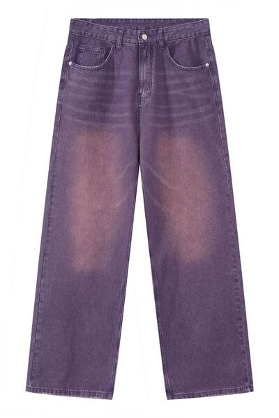 Pocketed Baggy Jeans Mauve