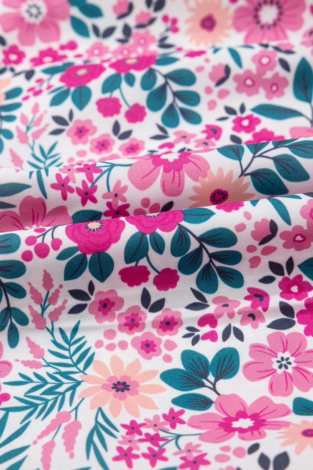 Beautiful Floral Sleeve Mini Shirt Dress