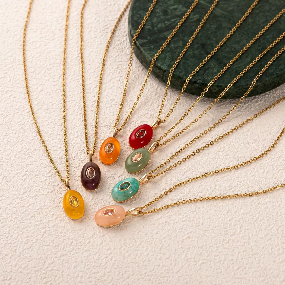 Natural Stone Pendant Necklace – Handmade Boho Jewelry for Women