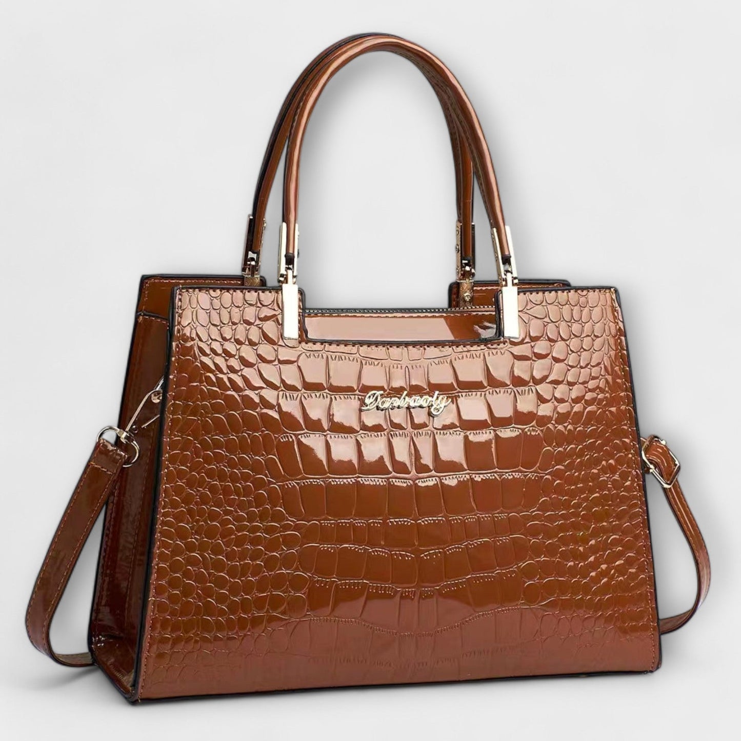 Aralune - Shiny crocodile print handbag