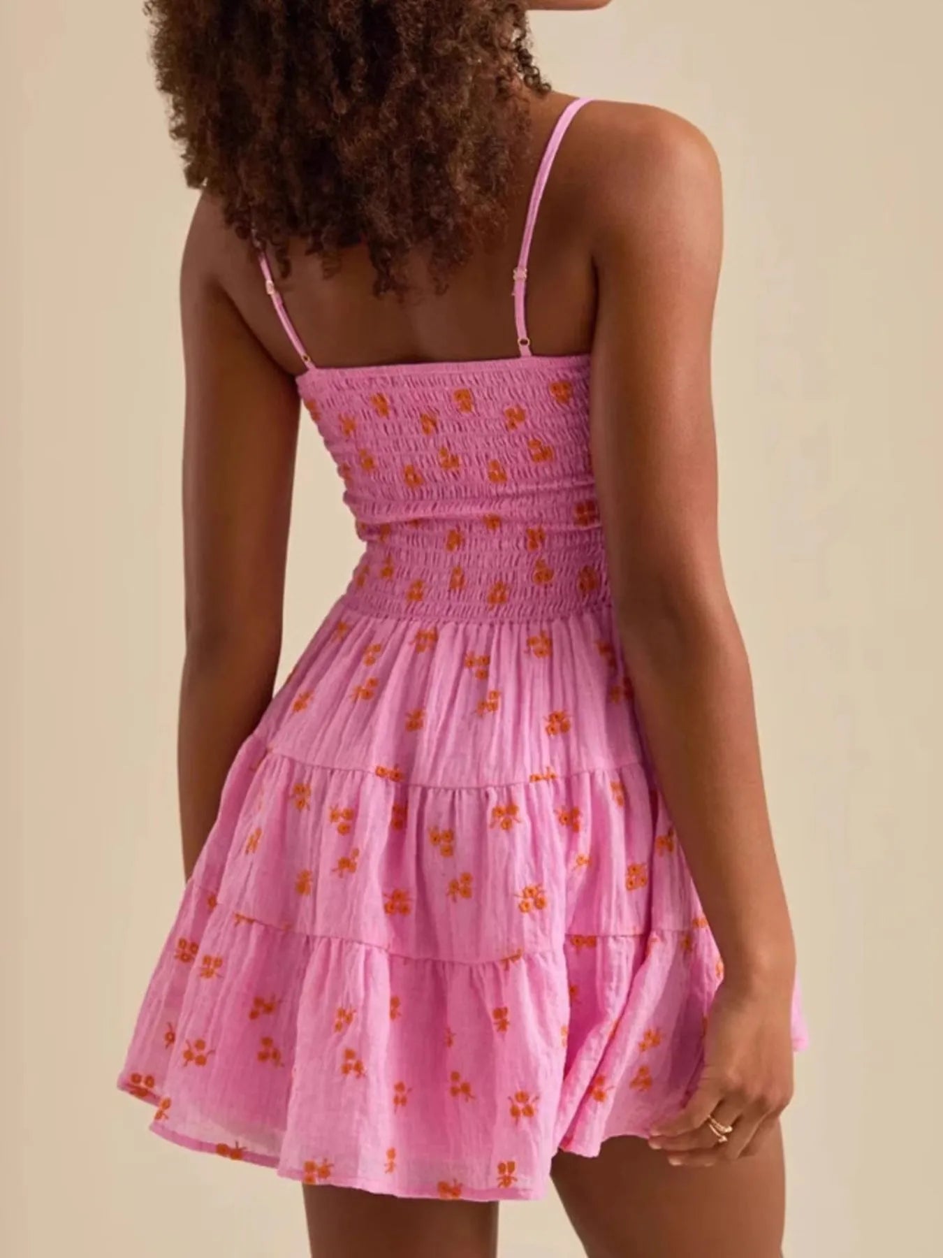 Pink Petals Tiered Cami Dress
