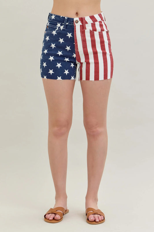 American Patriot High Waist Shorts Size Inclusive (S to 3XL)