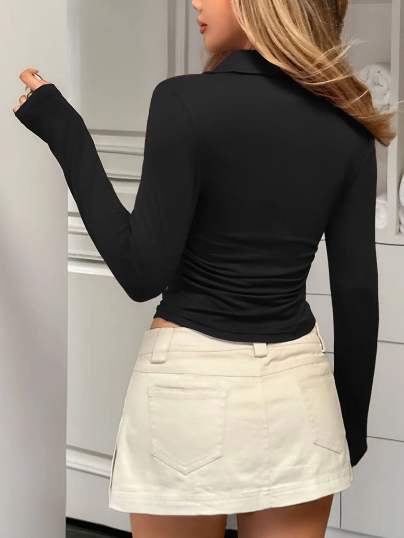 Luxe Johnny Collar Pullover