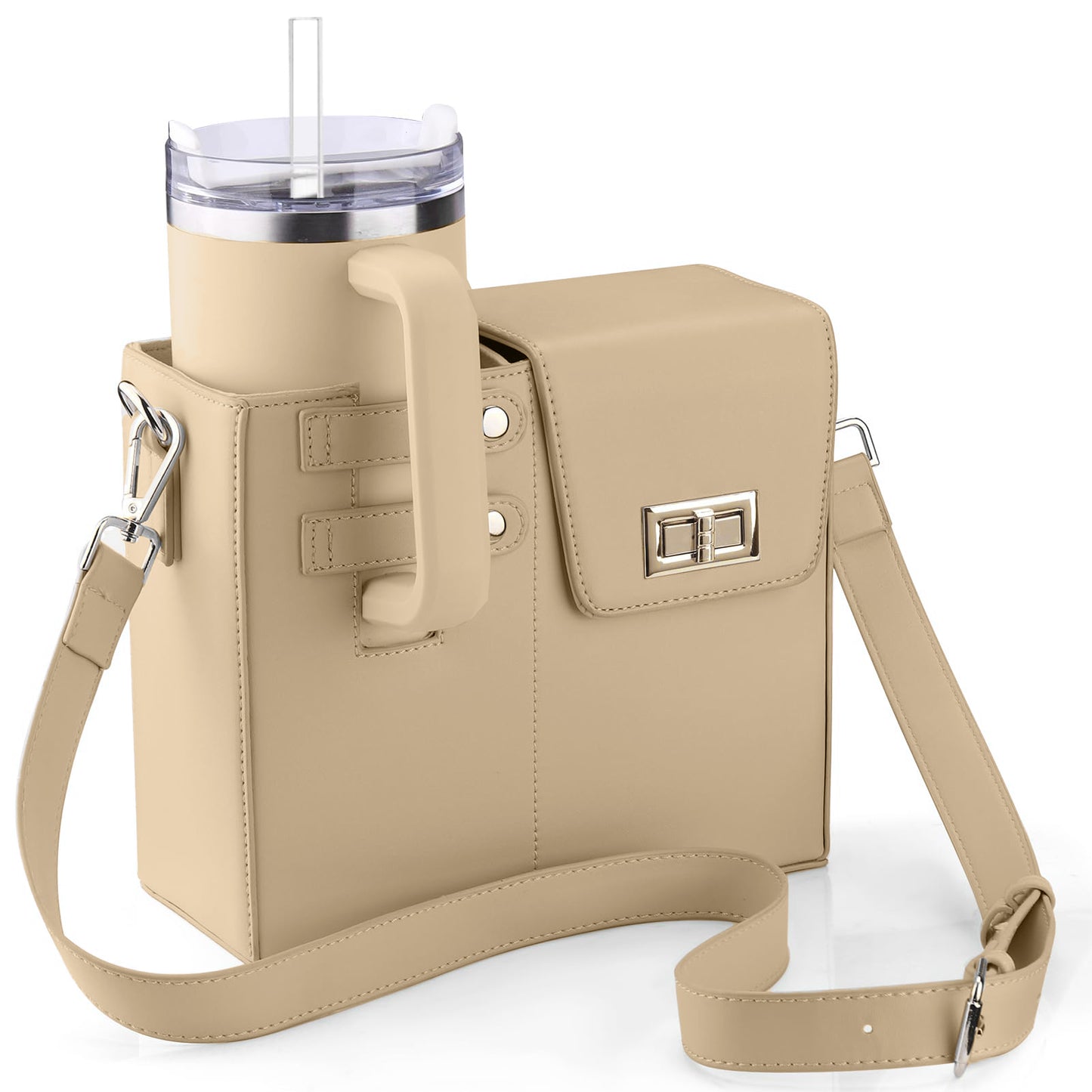 Crossbody Bag with Sports Water Bottle Holder for Women Purse