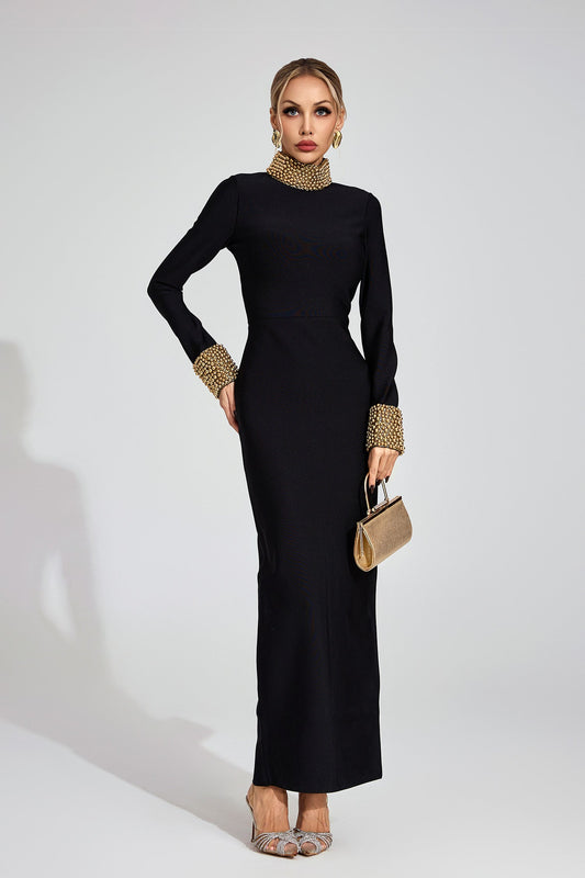 Divina Beaded Collar Gown