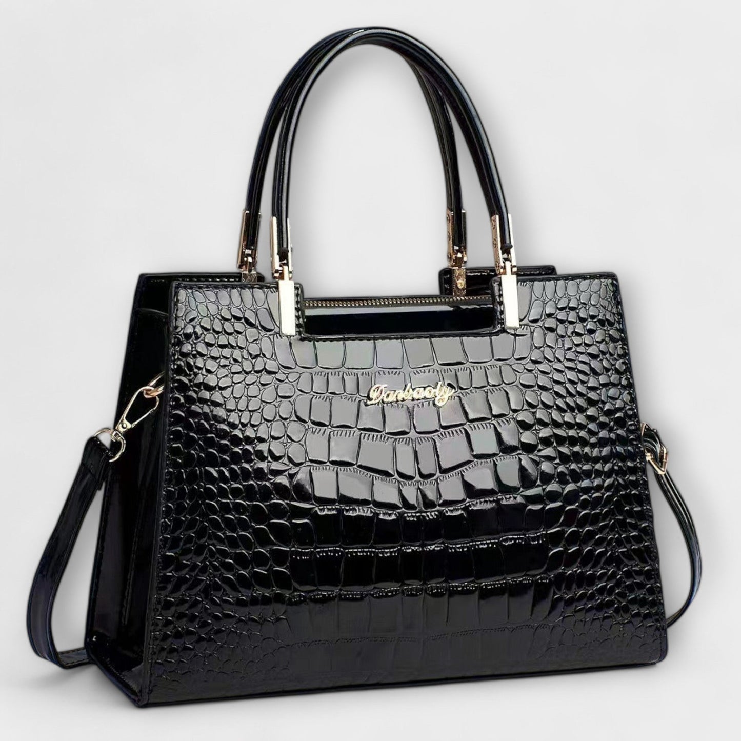 Aralune - Shiny crocodile print handbag