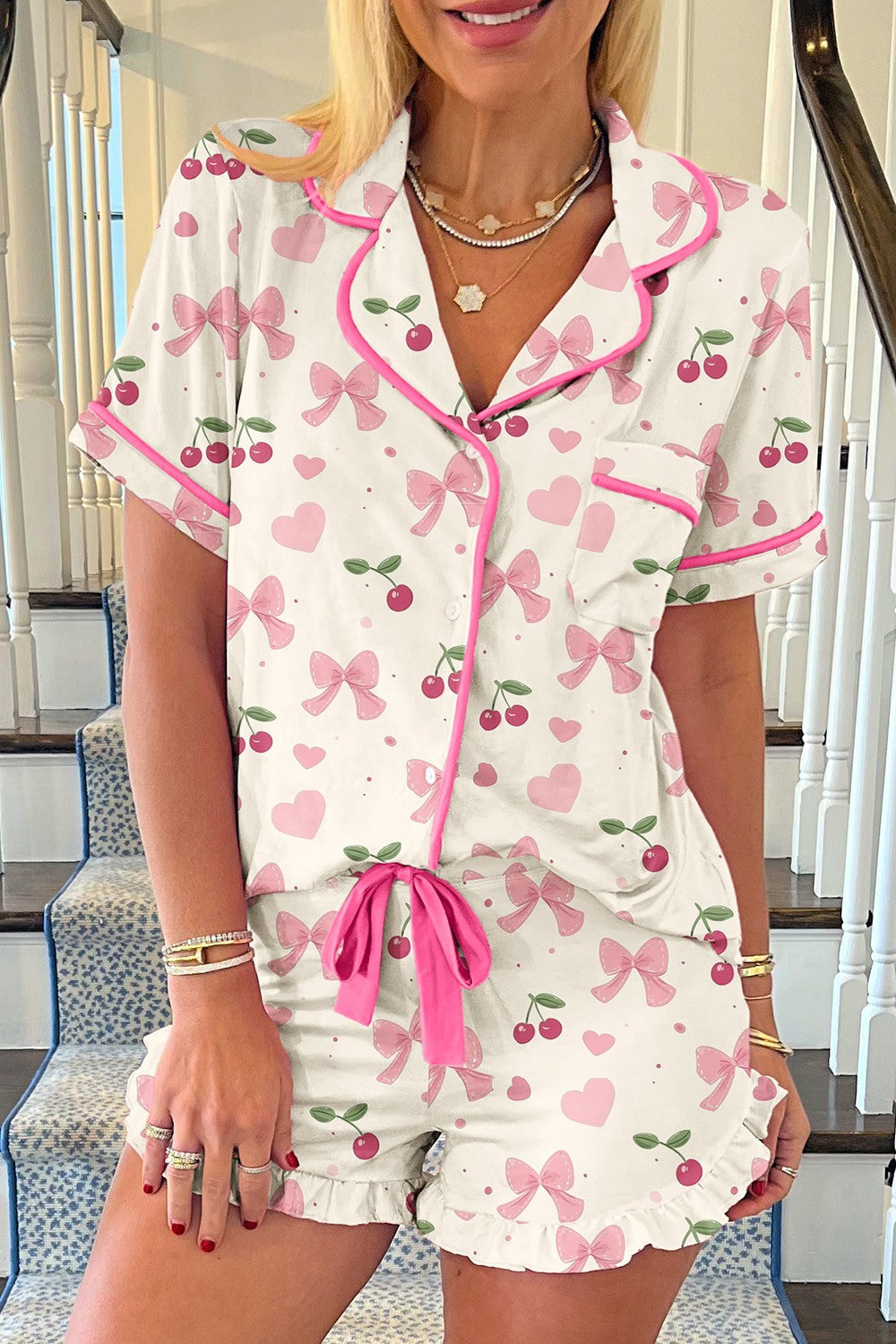 Printed Lounge Set - Button Up