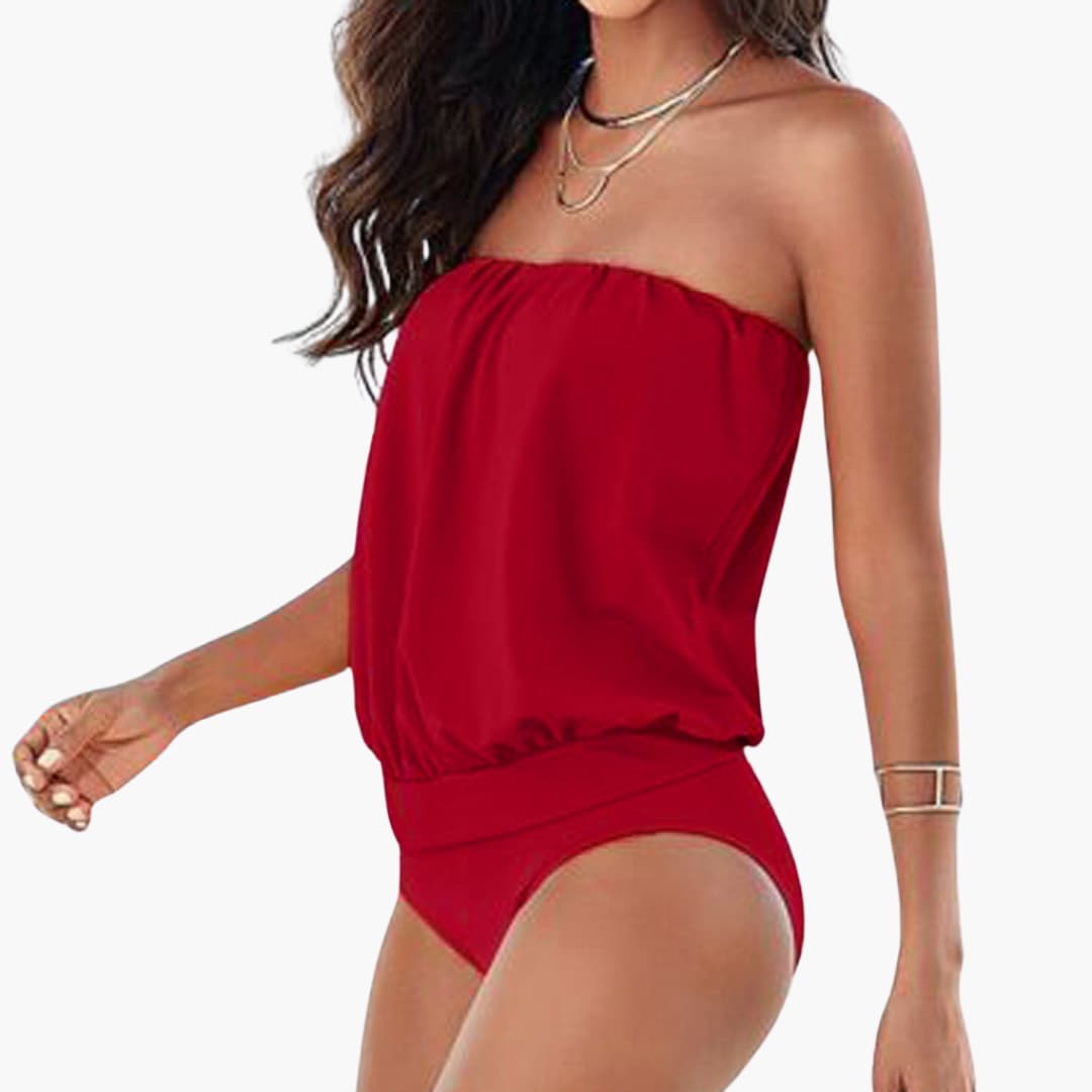 Bandeau Swimsuit - Women's Strapless One-Piece Swimwear