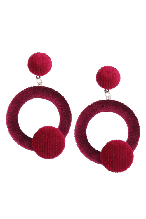 Flannel Ring Lovely Earrings Red
