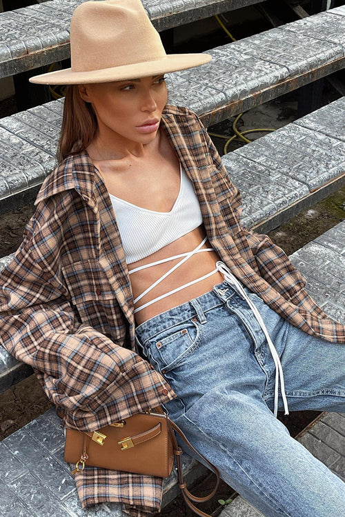 Seasonal Success Plaid Long Sleeve Top