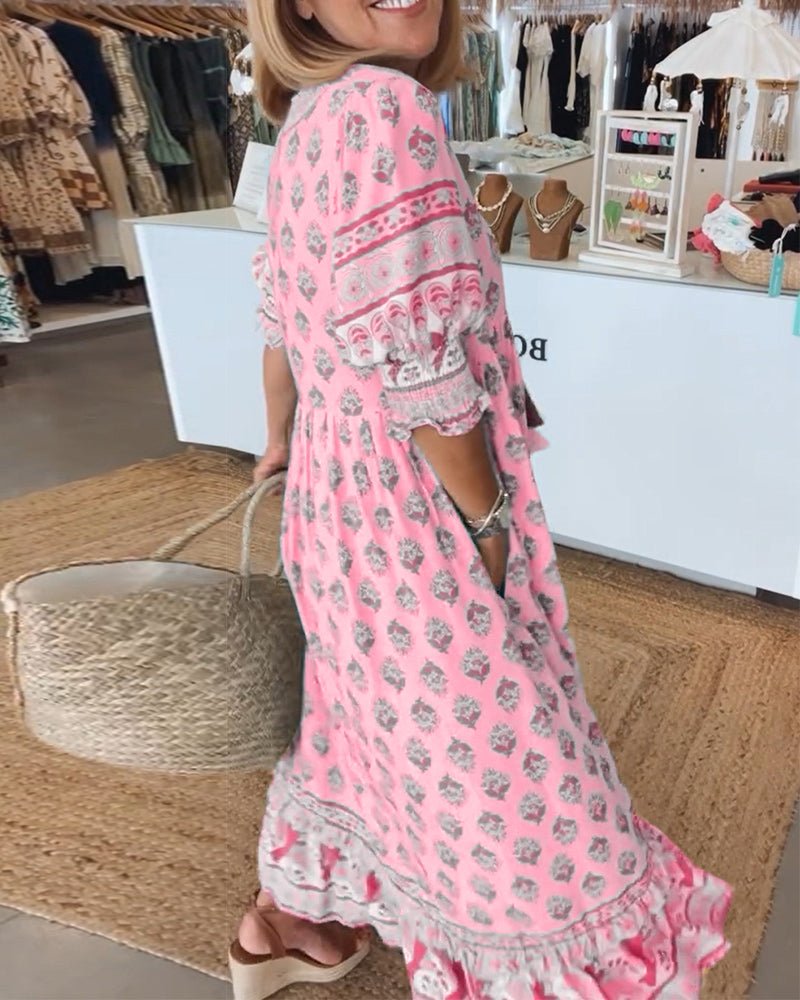 Eliana | Boho Tassel Midi Dress