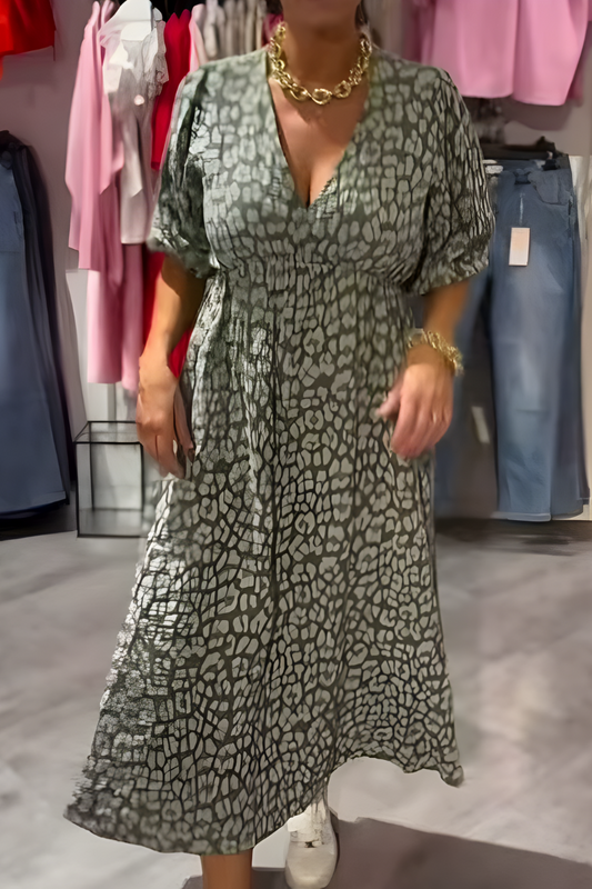 Anna™ | Airy Dress Made of Linen Green