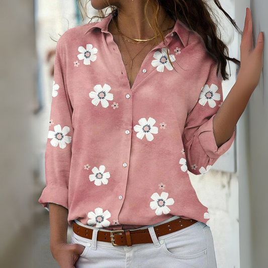 Ivy™ – Elegant Ladies Flora Shirt Pink