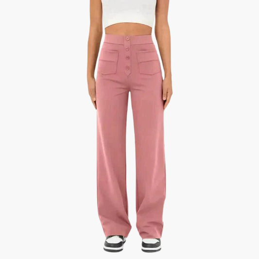 Megan | Comfy Elastic Pants Pink