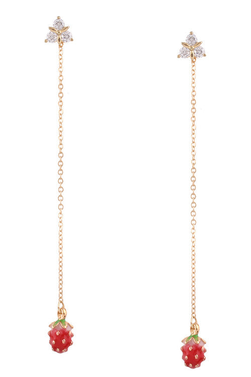 Fruit Hanging Crystal Earring Strawberry