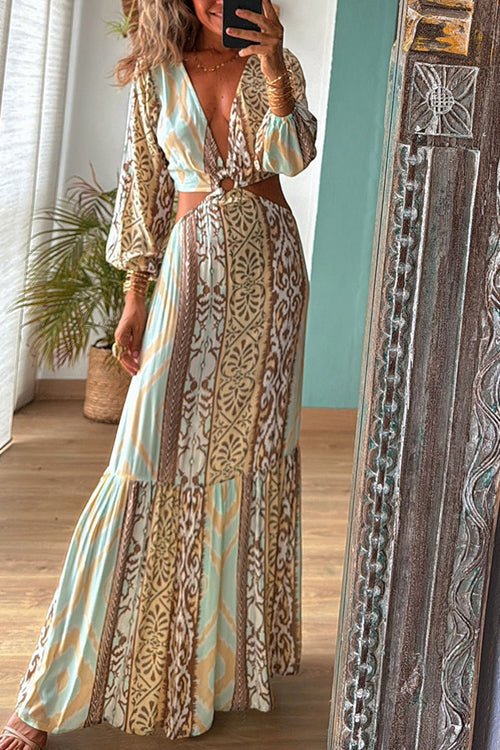 Silvana Printed Backless Maxi Dress