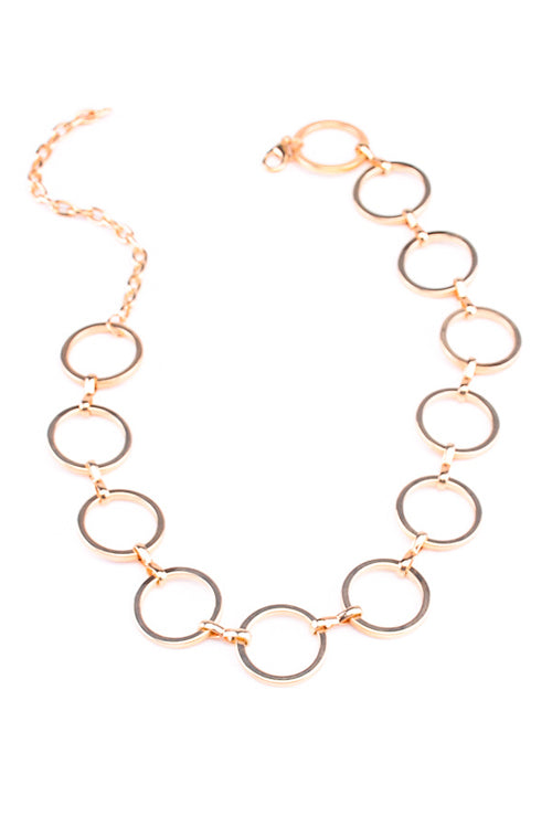 Metallic Ring Choker One Size Gold