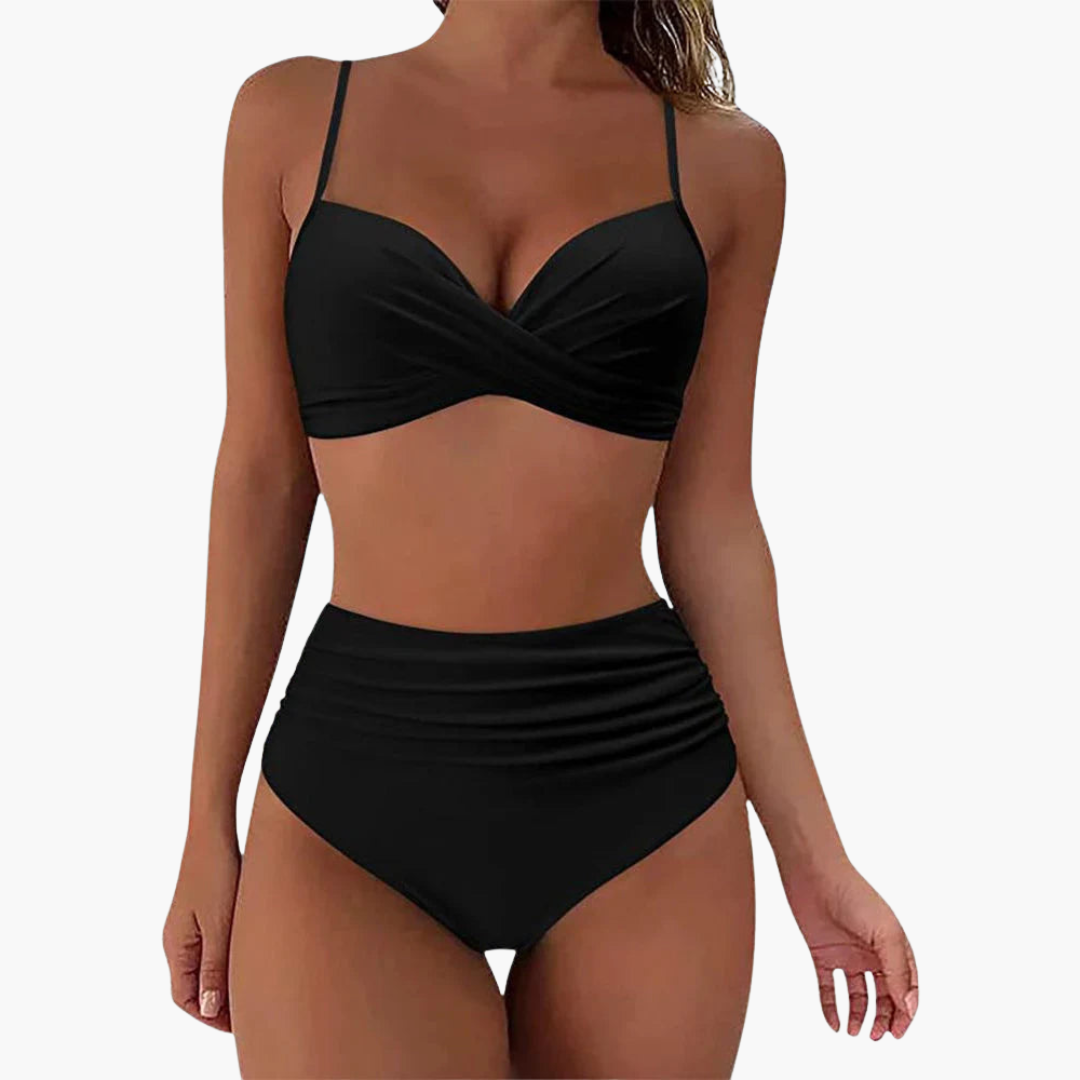 Bandeau Bikini Set - Women's Strapless Two-Piece Swimwear